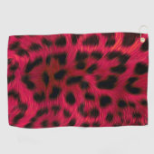 Serviette De Golf Hot Pink Leopard Print Faux (Horizontal)