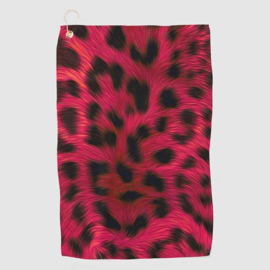 Serviette De Golf Hot Pink Leopard Print Faux (Devant)