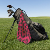 Serviette De Golf Hot Pink Leopard Print Faux (Vert)