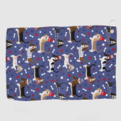 Serviette De Golf Hound Patriotique Basset (Horizontal)