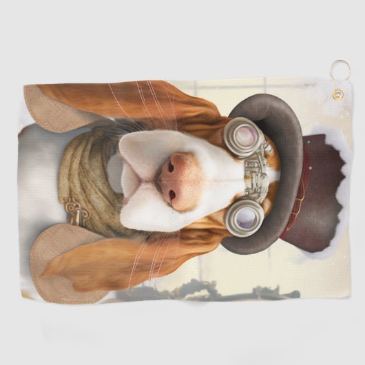 Serviette De Golf Hound Steampunk Basset (Horizontal)