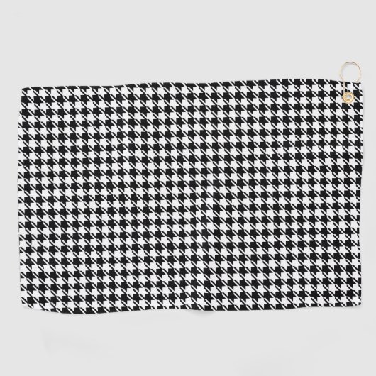 Serviette De Golf Houndstooth BW Rpt Motif (Horizontal)