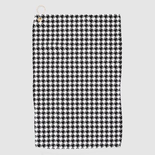 Serviette De Golf Houndstooth BW Rpt Motif (Devant)