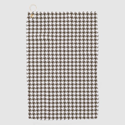 Serviette De Golf Houndstooth de Brown Combination par Shirley Taylo (Devant)