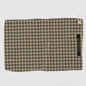 Serviette De Golf Houndstooth Motif-Pale Taupe- (Horizontal)