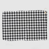 Serviette De Golf Houndstooth noir et blanc (Horizontal)