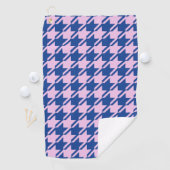 Serviette De Golf Houndstooth rose+Blue Big Motif (En situation)
