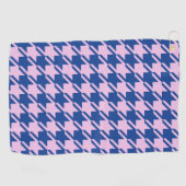Serviette De Golf Houndstooth rose+Blue Big Motif (Horizontal)