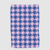 Serviette De Golf Houndstooth rose+Blue Big Motif (Devant)