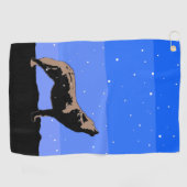 Serviette De Golf Howling Wolf en hiver - Art faunique original (Horizontal)