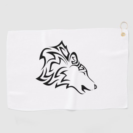 Serviette De Golf Howling Wolf Tribal (Horizontal)
