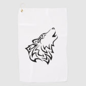 Serviette De Golf Howling Wolf Tribal (Devant)