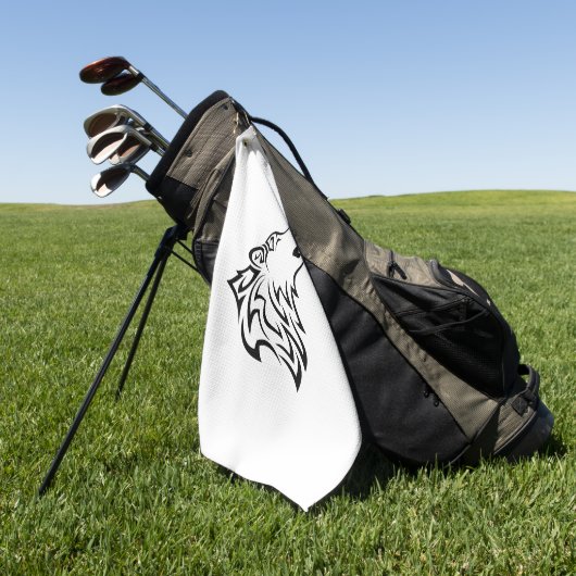 Serviette De Golf Howling Wolf Tribal (Vert)