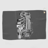 Serviette De Golf Huile de camion-pompier gris peinte, (Horizontal)