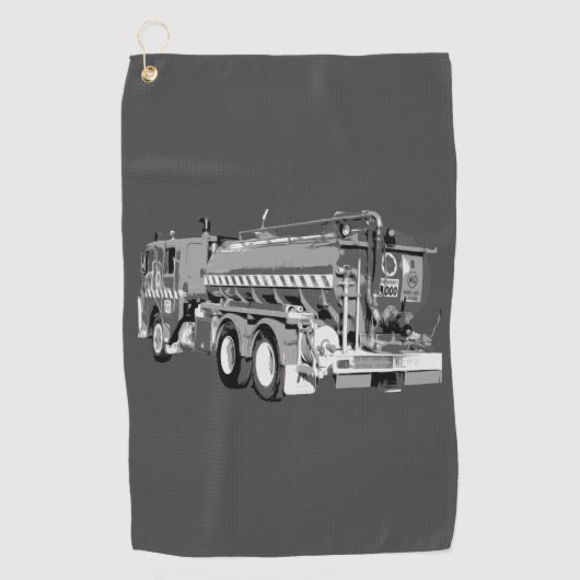 Serviette De Golf Huile de camion-pompier gris peinte, (Devant)