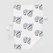 Serviette De Golf Huîtres avec nœud bleu (En situation)