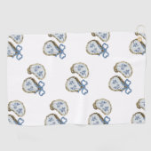 Serviette De Golf Huîtres avec nœud bleu (Horizontal)