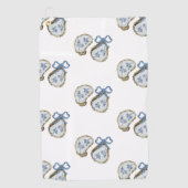 Serviette De Golf Huîtres avec nœud bleu (Devant)