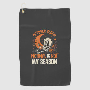 Serviette De Golf Humeur de squelette d'humour noir d'Halloween