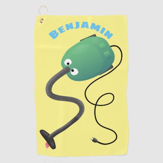 Serviette De Golf Humour de dessin animé de l'aspirateur mignon (Devant)
