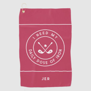 Serviette De Golf Humour de golfeur mignon fer de golf sports pro ma