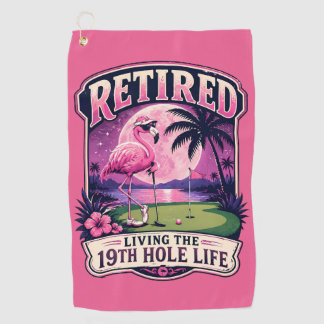 Serviette De Golf Humour sur la retraite des golfeurs Flamingo drôle