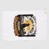 Serviette De Golf Hurlement de chien de lune d'Halloween (2) (Horizontal)