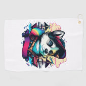 Serviette De Golf Husky Dog Pirate (Horizontal)