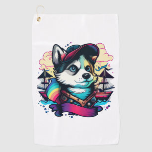 Serviette De Golf Husky Dog Pirate