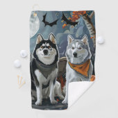 Serviette De Golf Husky Sibérien Halloween Effrayant (En situation)
