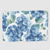 Serviette De Golf Hydrangea Blues | Fleurs à motif de fleurs aquarel (Horizontal)