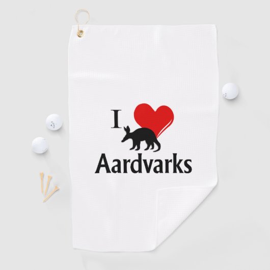 Serviette De Golf I Heart Aardvarks (En situation)