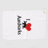 Serviette De Golf I Heart Aardvarks (Horizontal)