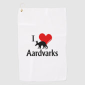 Serviette De Golf I Heart Aardvarks (Devant)
