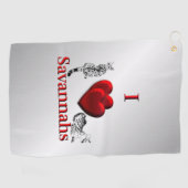 Serviette De Golf I Heart Savannah Chat Argent (Horizontal)