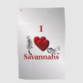 Serviette De Golf I Heart Savannah Chat Argent (Devant)