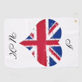 Serviette De Golf I Heart UK Angleterre British Flag (Horizontal)