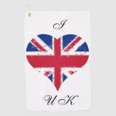 Serviette De Golf I Heart UK Angleterre British Flag (Devant)