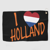 Serviette De Golf I Heartflag Holland ou en arrière (Horizontal)