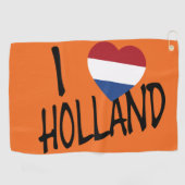 Serviette De Golf I Heartflag Holland retour on ou gtcn (Horizontal)