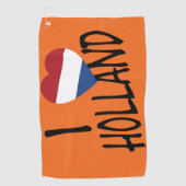Serviette De Golf I Heartflag Holland retour on ou gtcn (Devant)