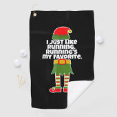 Serviette De Golf I Just Like to Run Running Runner Christmas Elf (En situation)