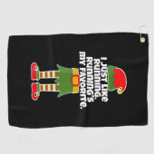 Serviette De Golf I Just Like to Run Running Runner Christmas Elf (Horizontal)