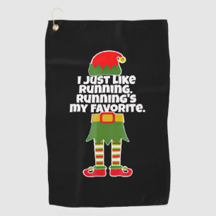 Serviette De Golf I Just Like to Run Running Runner Christmas Elf