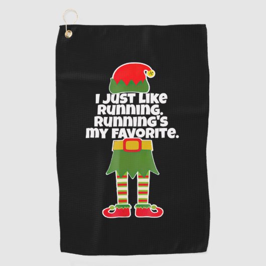 Serviette De Golf I Just Like to Run Running Runner Christmas Elf (Devant)