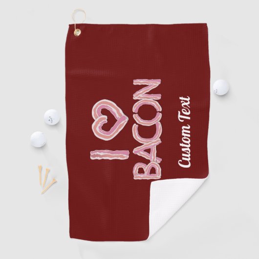 Serviette De Golf I Love Bacon (En situation)