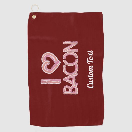 Serviette De Golf I Love Bacon (Devant)