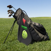 Serviette De Golf I Love Pickleball Black Sweat Towne (Vert)