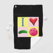 Serviette De Golf I Love Pickleball Pink Sweat Towne (En situation)