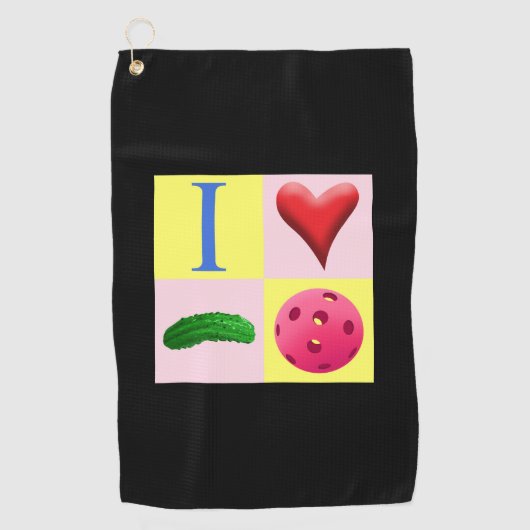 Serviette De Golf I Love Pickleball Pink Sweat Towne (Devant)
